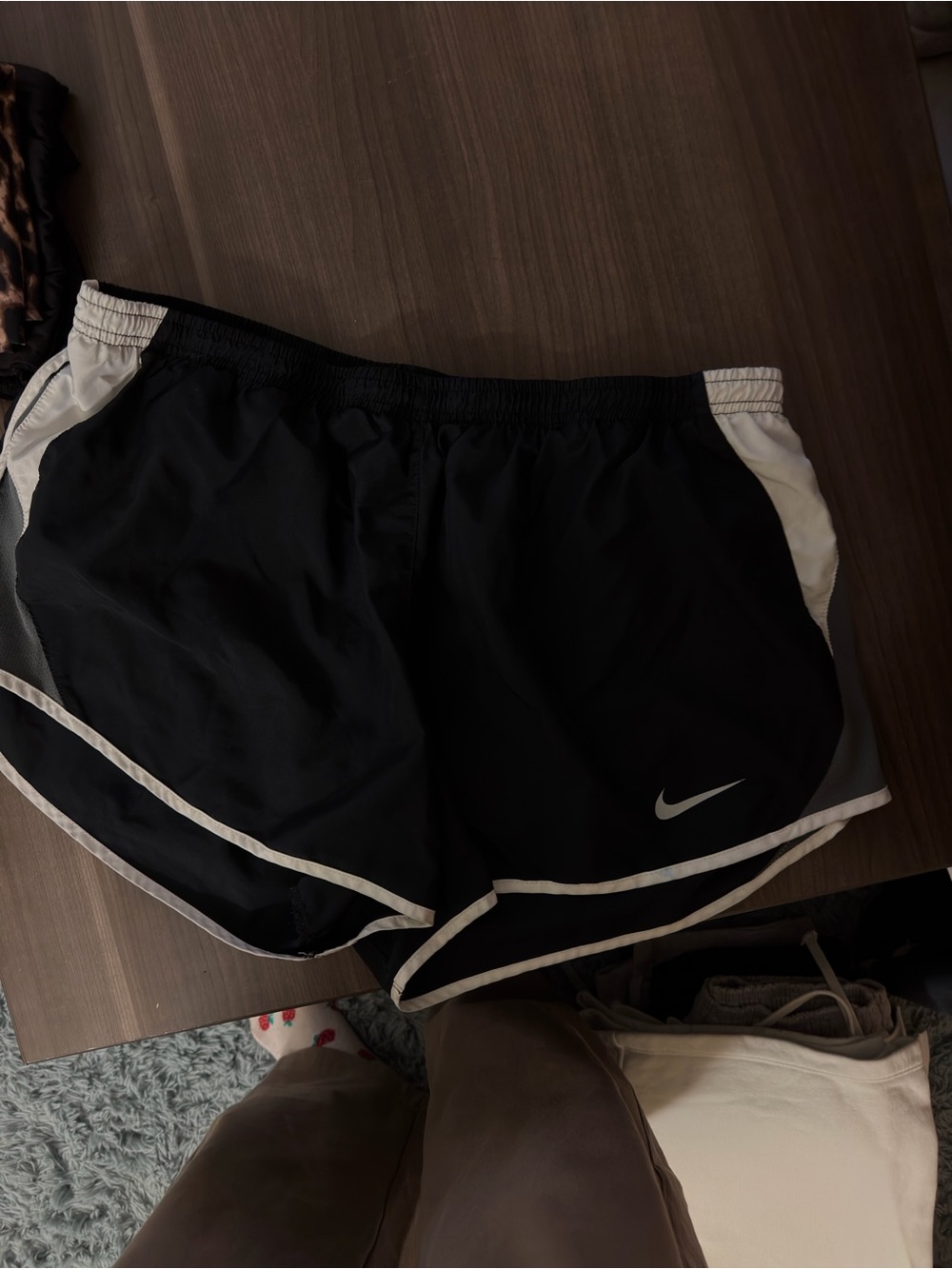Nike Black Women's Athletic Shorts with White Trim